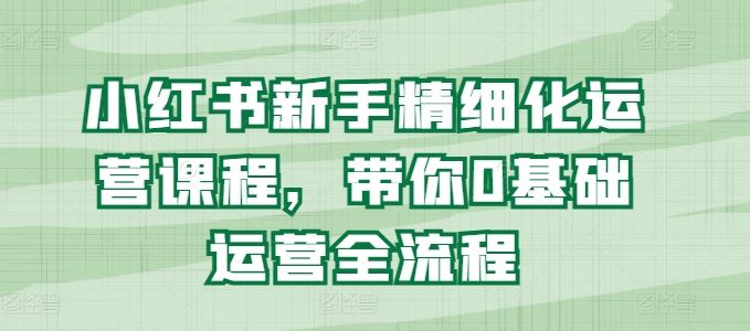 小红书新手精细化运营课程，带你0基础运营全流程-七哥资源网 - 全网最全创业项目资源