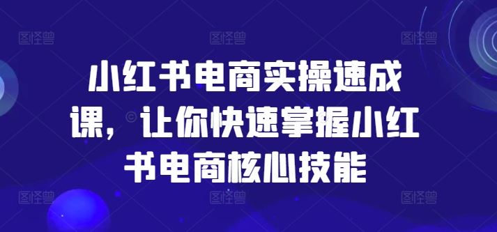 小红书电商实操速成课，让你快速掌握小红书电商核心技能-七哥资源网 - 全网最全创业项目资源