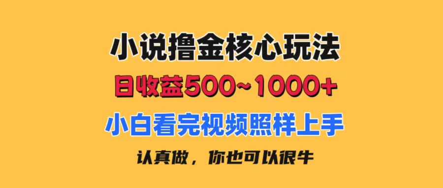 （11461期）小说撸金核心玩法，日收益500-1000+，小白看完照样上手，0成本有手就行-七哥资源网 - 全网最全创业项目资源