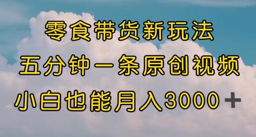 零食带货新玩法，5分钟一条原创视频，新手小白也能轻松月入3000+ （教程）-七哥资源网 - 全网最全创业项目资源