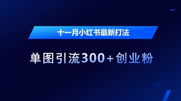 十一月小红书最新打法，单图引流300+创业粉【揭秘】-七哥资源网 - 全网最全创业项目资源