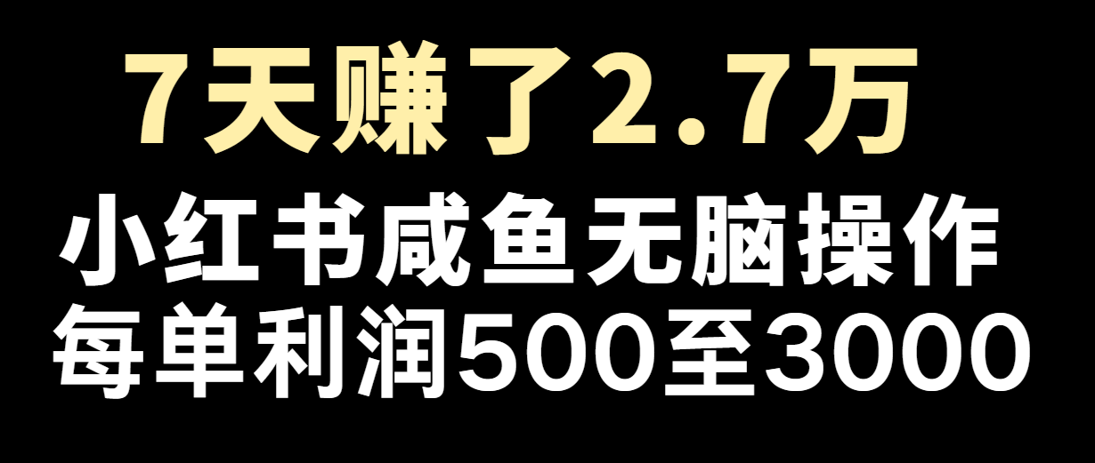 七天赚了2.7万！每单利润最少500+，轻松月入5万+小白有手就行-七哥资源网 - 全网最全创业项目资源