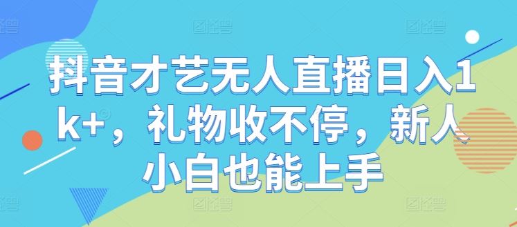 抖音才艺无人直播日入1k+，礼物收不停，新人小白也能上手【揭秘】-七哥资源网 - 全网最全创业项目资源