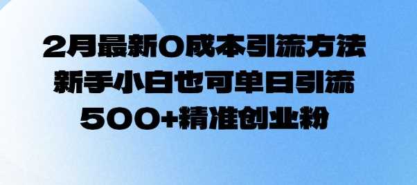 2月最新0成本引流方法，新手小白也可单日引流500+精准创业粉-七哥资源网 - 全网最全创业项目资源
