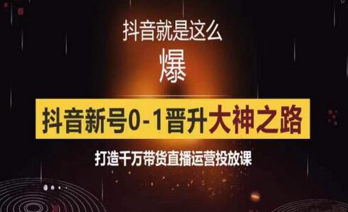 0粉自然流实战起号课，抖音新号0~1晋升大神之路，打造千万带货直播运营投放课-七哥资源网 - 全网最全创业项目资源