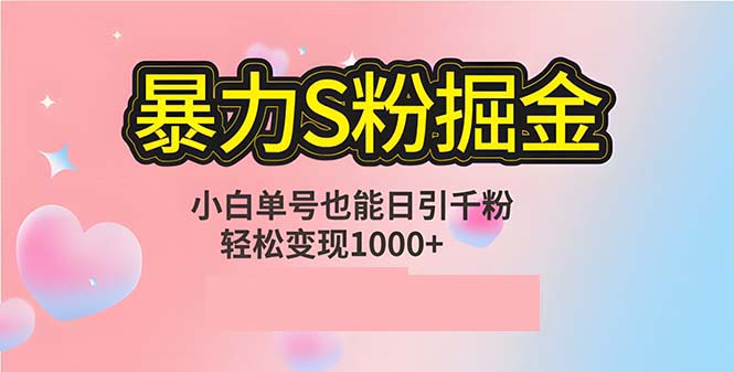 （12778期）单人单机日引千粉，变现1000+，S粉流量掘金计划攻略-七哥资源网 - 全网最全创业项目资源