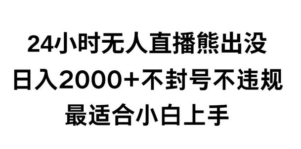 快手24小时无人直播熊出没，不封直播间，不违规，日入2000+，最适合小白上手，保姆式教学-七哥资源网 - 全网最全创业项目资源