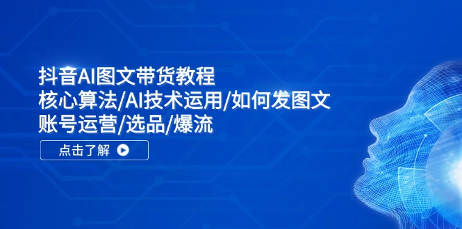 （11958期）抖音AI图文带货教程：核心算法/AI技术运用/如何发图文/账号运营/选品/爆流-七哥资源网 - 全网最全创业项目资源