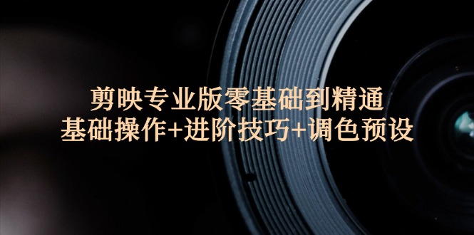 （12310期）剪映专业版零基础到精通：基础操作+进阶技巧+调色预设"-七哥资源网 - 全网最全创业项目资源