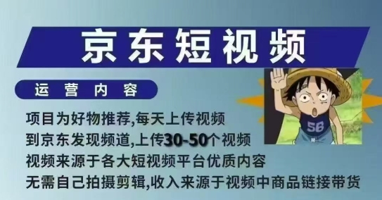 京东短视频带货课，无需自己拍摄剪辑，保姆式教学，两天快速上手-七哥资源网 - 全网最全创业项目资源