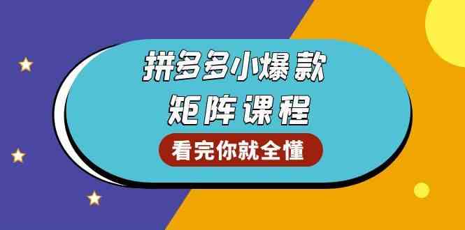 拼多多爆款矩阵课程：教你测出店铺爆款，优化销量，提升GMV，打造爆款群-七哥资源网 - 全网最全创业项目资源