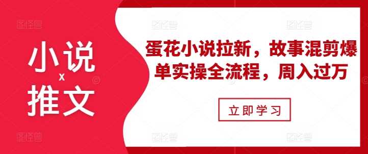 小说推文之蛋花小说拉新，故事混剪爆单实操全流程，周入过万-七哥资源网 - 全网最全创业项目资源