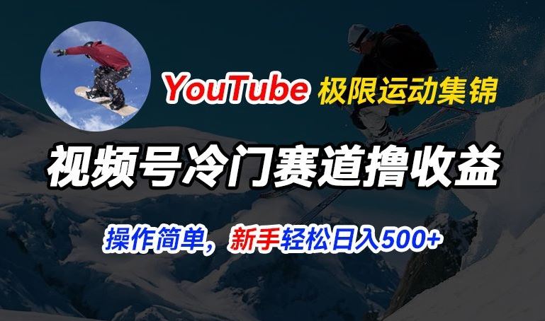 视频号冷门赛道撸收益，YouTube搬运极限运动集锦，暴力起号，操作简单流量高，轻松日入5张【揭秘】-七哥资源网 - 全网最全创业项目资源