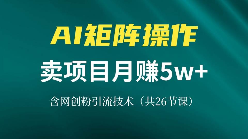 （13335期）网创IP打造课，借助AI卖项目月赚5万+，含引流技术（共26节课）-七哥资源网 - 全网最全创业项目资源