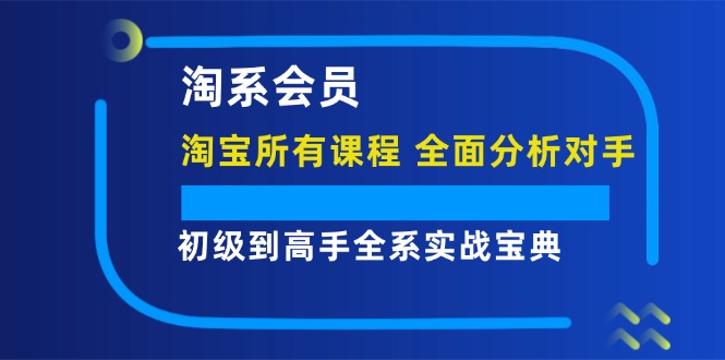 （12055期）淘系会员【淘宝所有课程，全面分析对手】，初级到高手全系实战宝典-七哥资源网 - 全网最全创业项目资源