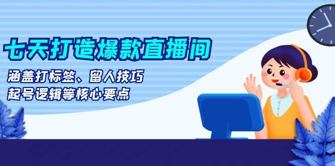 七天打造爆款直播间：涵盖打标签、留人技巧、起号逻辑等核心要点-七哥资源网 - 全网最全创业项目资源