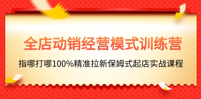 （11460期）全店动销-经营模式训练营，指哪打哪100%精准拉新保姆式起店实战课程-七哥资源网 - 全网最全创业项目资源