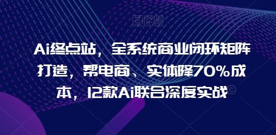 Ai终点站，全系统商业闭环矩阵打造，帮电商、实体降70%成本，12款Ai联合深度实战【0906更新】-七哥资源网 - 全网最全创业项目资源