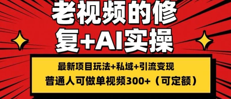 修复老视频的玩法，搬砖+引流的变现(可持久)，单条收益300+【揭秘】-七哥资源网 - 全网最全创业项目资源