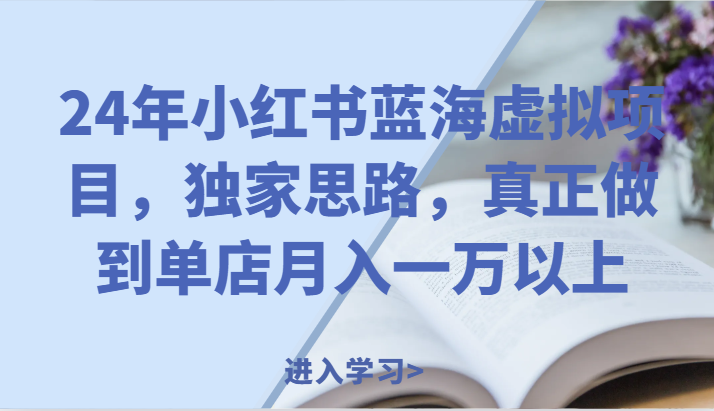 24年小红书蓝海虚拟项目，独家思路，真正做到单店月入一万以上。-七哥资源网 - 全网最全创业项目资源