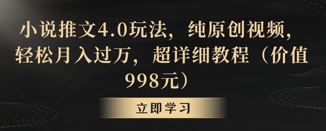 小说推文4.0玩法，纯原创视频，轻松月入过万，超详细教程（价值998元）-七哥资源网 - 全网最全创业项目资源