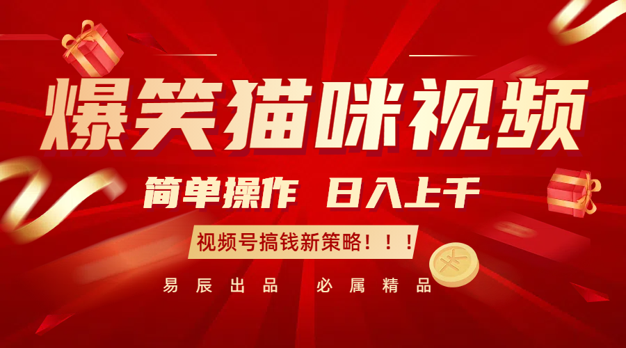 爆笑猫咪视频：简单操作，日入过千，视频号搞钱新策略！-七哥资源网 - 全网最全创业项目资源