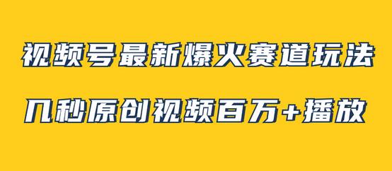 视频号最新爆火赛道玩法，几秒视频可达百万播放，小白即可操作（附素材）-七哥资源网 - 全网最全创业项目资源