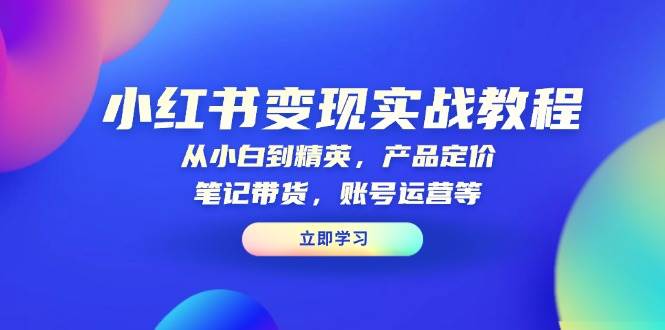 小红书变现实战教程：从小白到精英，产品定价，笔记带货，账号运营等-七哥资源网 - 全网最全创业项目资源