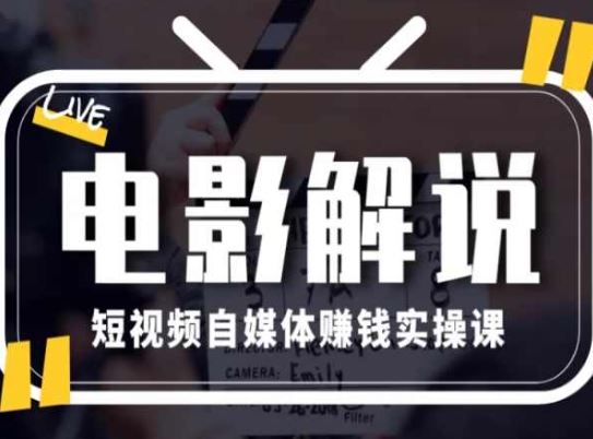 电影解说短视频自媒体赚钱实操课，教你做电影解说短视频，月赚1万-七哥资源网 - 全网最全创业项目资源