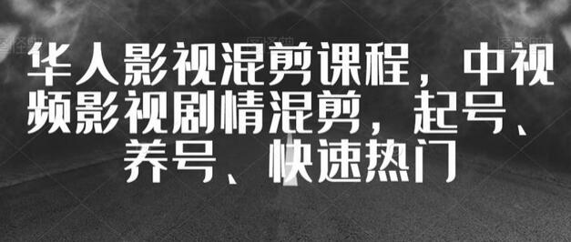 华人影视混剪课程，中视频影视剧情混剪，起号、养号、快速热门-七哥资源网 - 全网最全创业项目资源