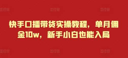 快手口播带货实操教程，单月佣金10w，新手小白也能入局-七哥资源网 - 全网最全创业项目资源