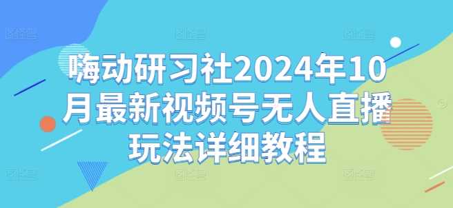 嗨动研习社2024年10月最新视频号无人直播玩法详细教程-七哥资源网 - 全网最全创业项目资源