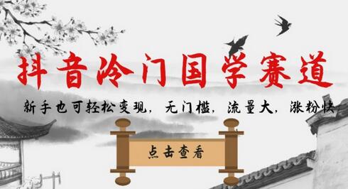 抖音冷门国学赛道，新手也可轻松变现，无门槛，流量大，涨粉快-七哥资源网 - 全网最全创业项目资源