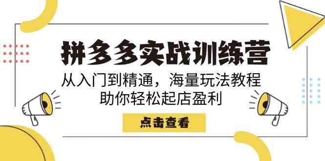 拼多多实战训练营，从入门到精通，海量玩法教程，助你轻松起店盈利-七哥资源网 - 全网最全创业项目资源