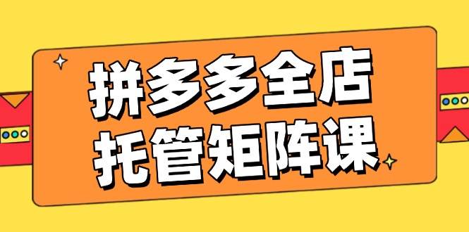 （14328期）拼多多全店托管矩阵课，盈利动销玩法，高效计划设置，提升店铺效益-七哥资源网 - 全网最全创业项目资源