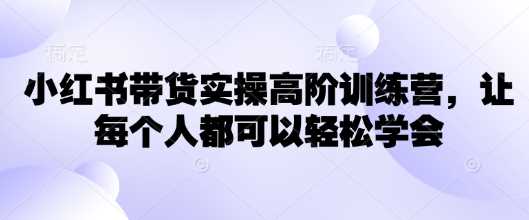 小红书带货实操高阶训练营，让每个人都可以轻松学会-七哥资源网 - 全网最全创业项目资源