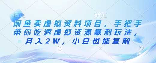 闲鱼卖虚拟资料项目，手把手带你吃透虚拟资源暴利玩法，月入2W，小白也能复制-七哥资源网 - 全网最全创业项目资源