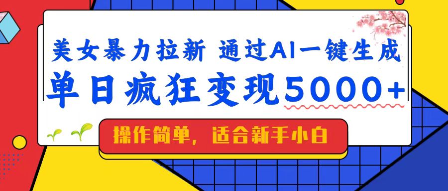 （14347期）美女暴力拉新，通过AI一键生成，单日疯狂变现5000+，纯小白一学就会！-七哥资源网 - 全网最全创业项目资源