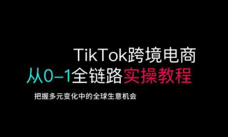 TikTok跨境电商从0-1全链路全方位实操教程，把握多元变化中的全球生意机会-七哥资源网 - 全网最全创业项目资源