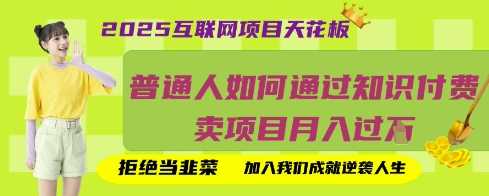 2025互联网项目天花板，普通人如何通过知识付费卖项目月入过W，拒绝当韭菜【揭秘】-七哥资源网 - 全网最全创业项目资源