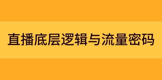 直播底层逻辑与流量密码：定位模型+案例拆解，急速流承接与数据优化全攻略-七哥资源网 - 全网最全创业项目资源