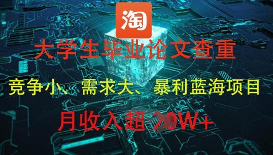 大学生毕业论文查重，暴利蓝海项目，月收入过1W+-七哥资源网 - 全网最全创业项目资源