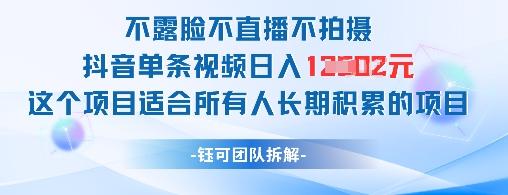 不露脸不直播不拍摄抖音单条视频日入1k+这个项目适合所有人长期积累的项目-七哥资源网 - 全网最全创业项目资源