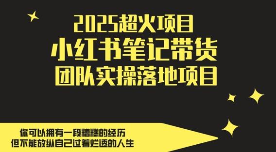 2025超火项目，副业最佳选择，小红书笔记带货团队实操落地项目，，轻松日入5张-七哥资源网 - 全网最全创业项目资源