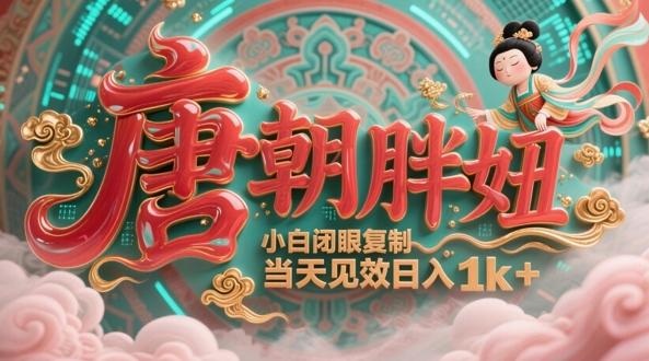 用AI克隆“唐朝胖妞”日更3条，平台疯狂推流，小白闭眼复制，当天见效，日入1k+-七哥资源网 - 全网最全创业项目资源