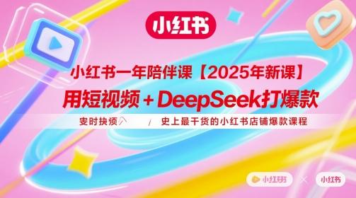 小红书一年陪伴课【2025年新课】，用短视频+deepSeek打爆款，史上最干货的小红书店铺爆款课程-七哥资源网 - 全网最全创业项目资源