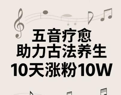 古法五音养生教程，五音疗愈的视频的制作方法，2-4小时就能学会，作者10天涨粉10W-七哥资源网 - 全网最全创业项目资源